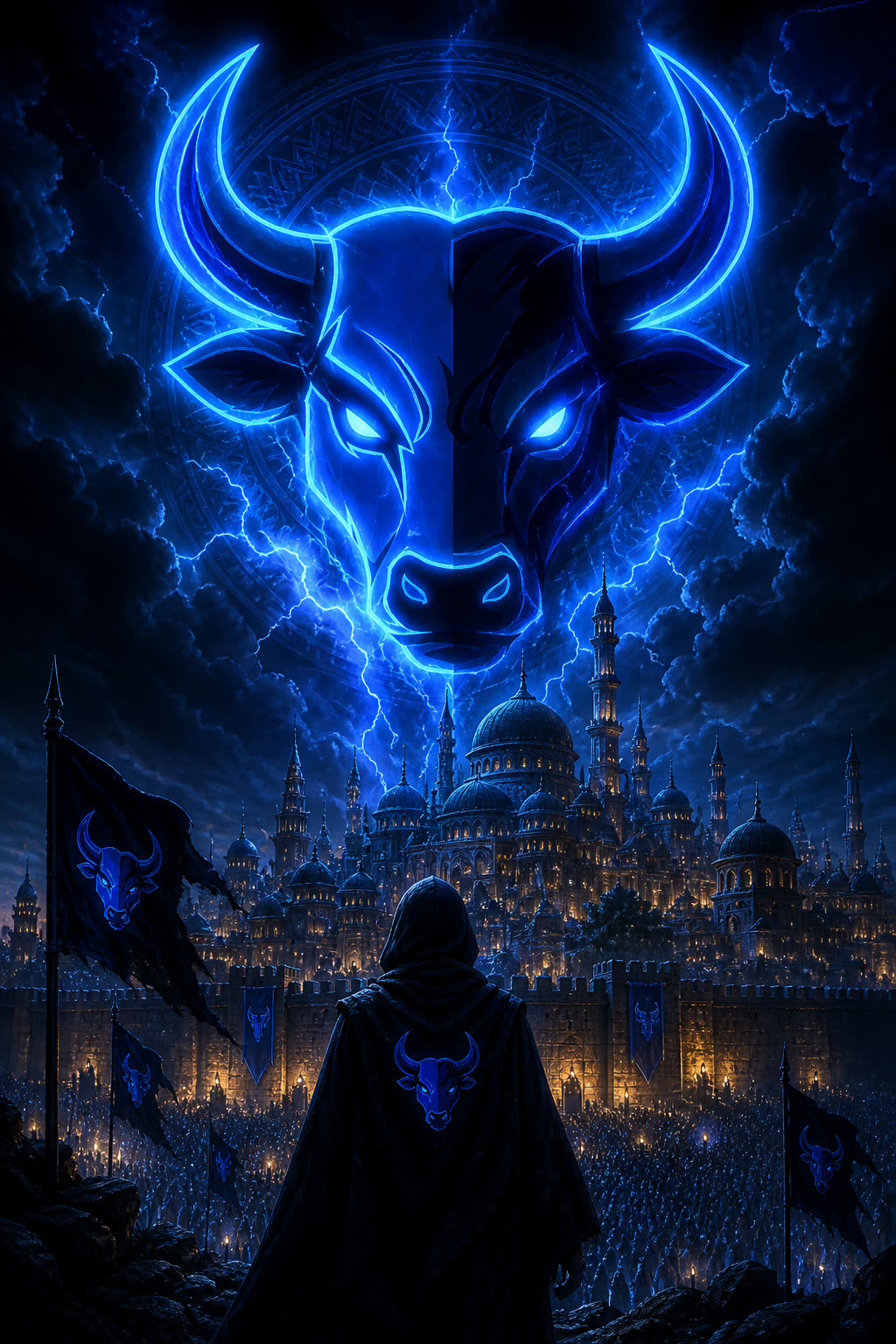Celestial Blue Bull over the kingdom